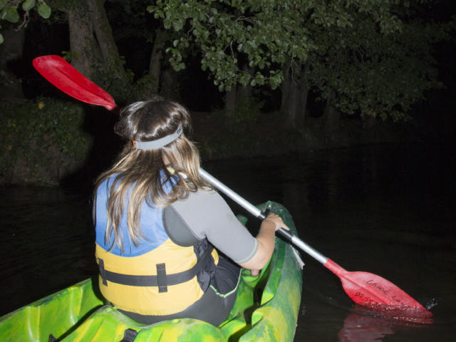 Descente nocturne sur la Palue en canoë