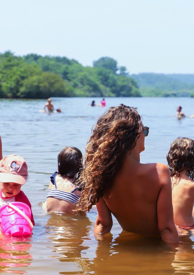 Famille au lac de Léon en Côte Landes Nature