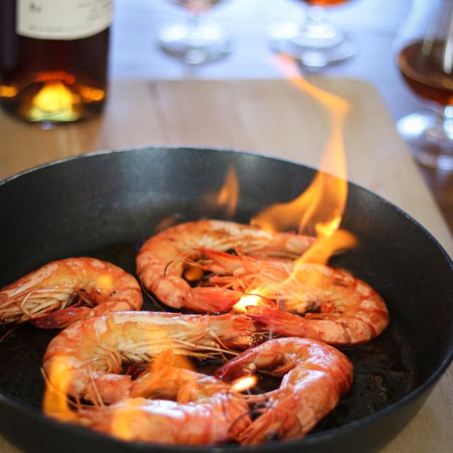 Gambas Flambées à l'Armagnac | Côte Landes Nature Tourisme